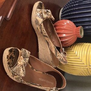 Franco Sarto snakeskin wedges, size 8